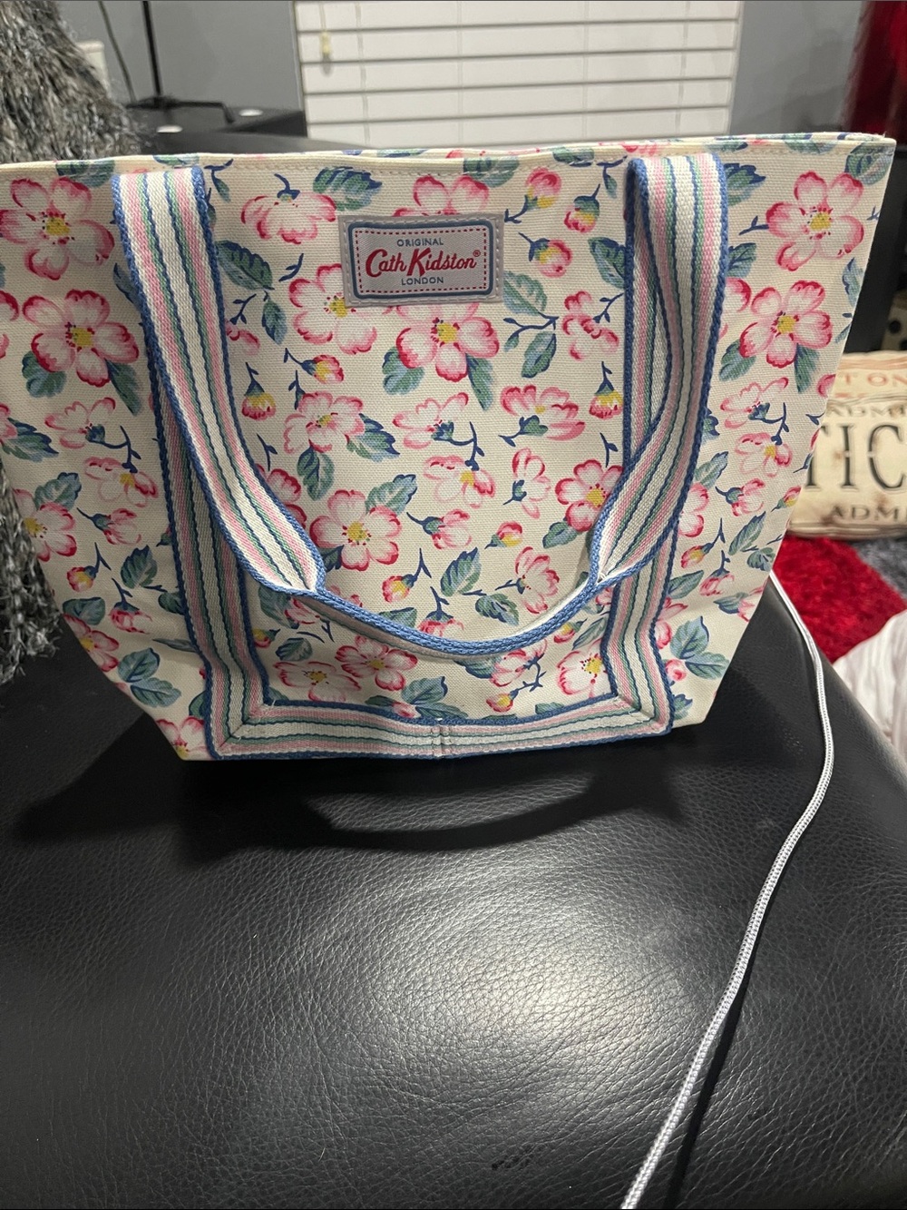 Cath Kidston Floral Canvas Tote in Cream, Pink and Blue